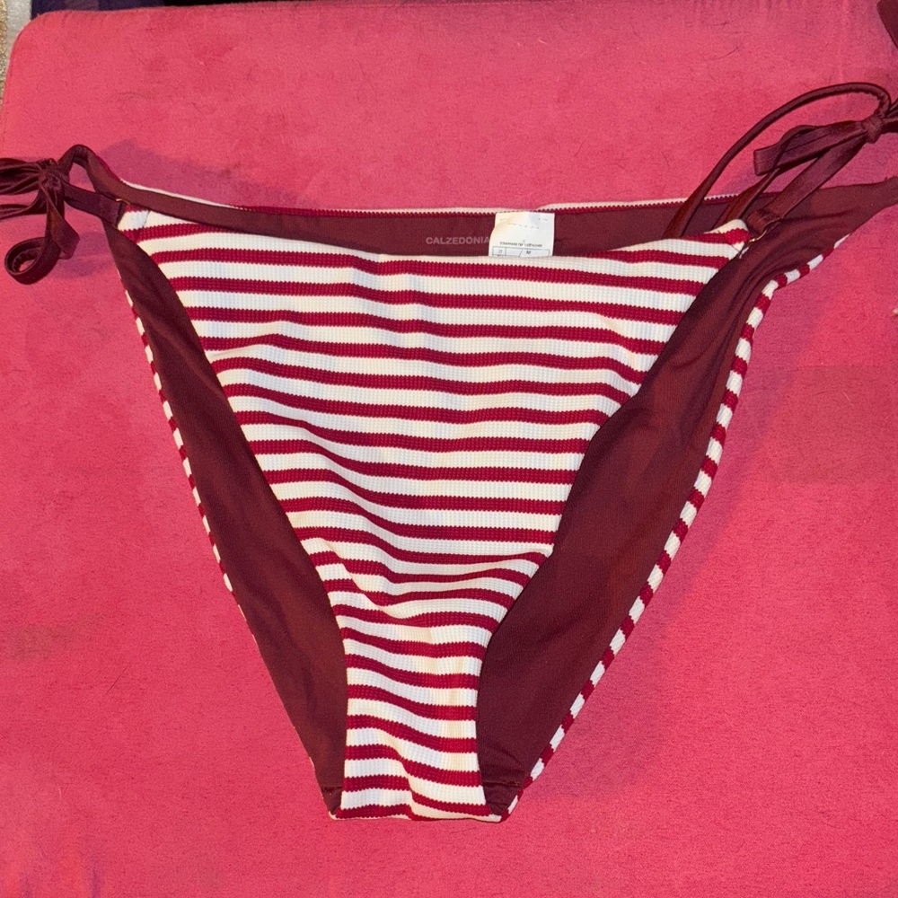 ❤️Red & White Striped Women’s Bikini Bottom🤍
